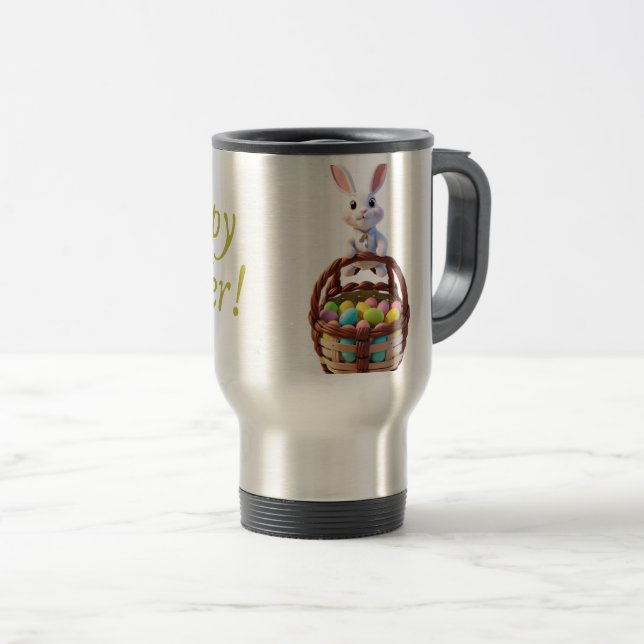 Osterische Tasse, Hase, Eier Reisebecher (VorderseiteRechts)