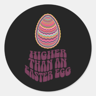 Osterjoke Retro Psychedelische Egg Hunt Kunstfreud Runder Aufkleber