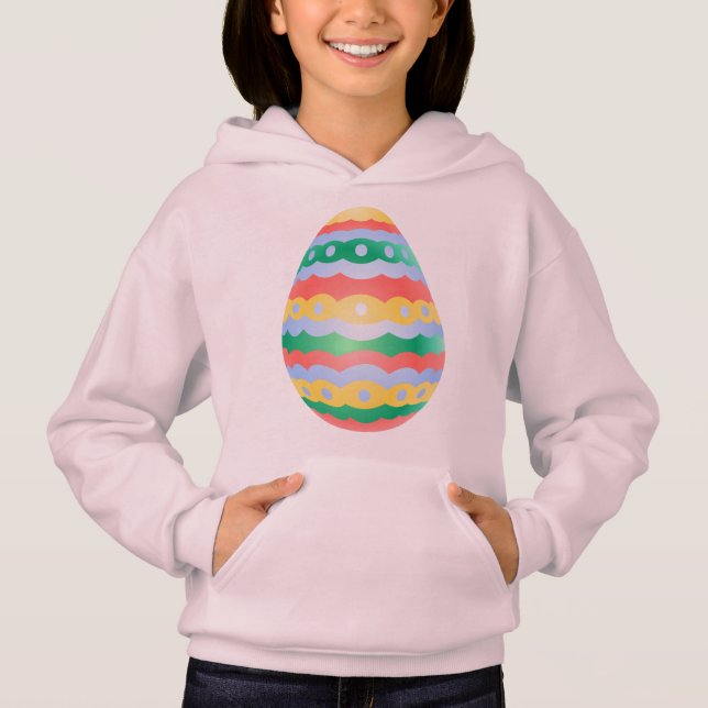 Osterjunge Mädchen Feierliche Osterneier Hoodie (Vorderseite)