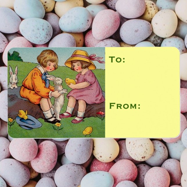 Osterjunge und Mädchen Adressaufkleber (Von Creator hochgeladen)