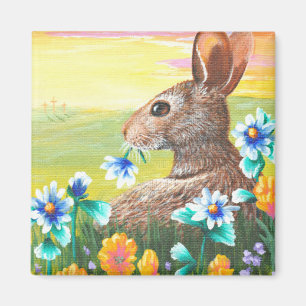Osterkaninchen Blume Kreationarts Magnet