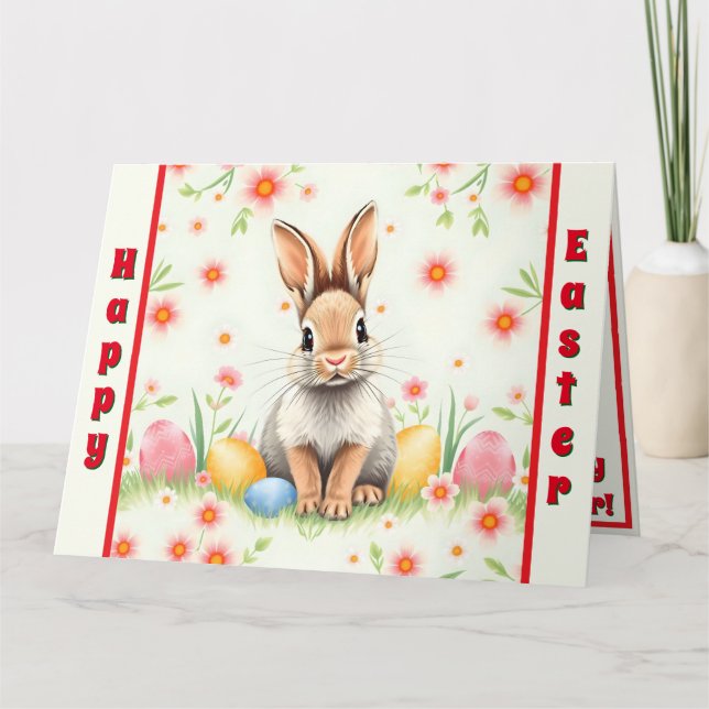 Osterkaninchen Holiday Modern Collection Karte (Vorderseite)