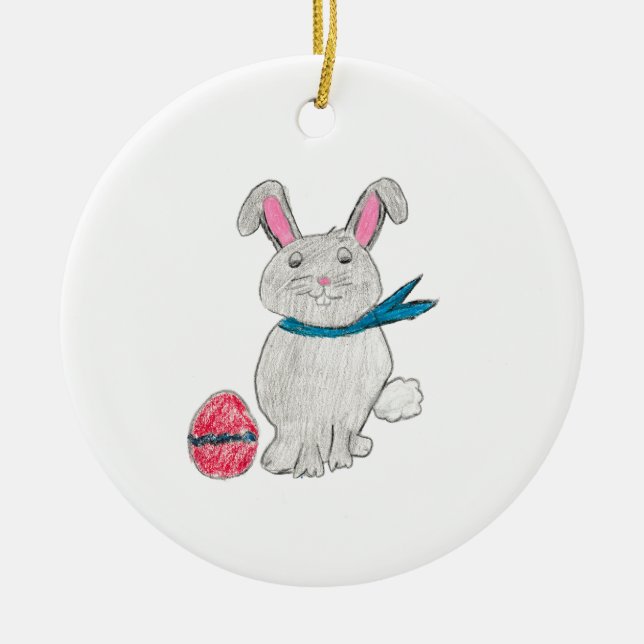 Osterkaninchen Keramik Ornament (Vorne)