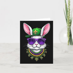 Osterkaninchen Mardi Gras Beads Fleur-de-lis Perfe Karte