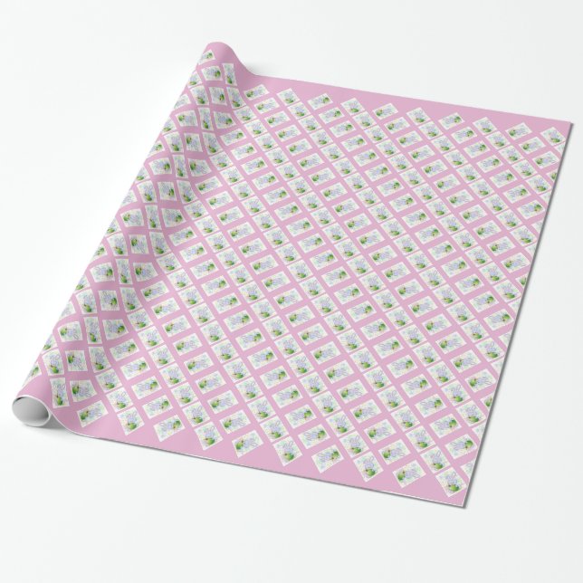 Osterkaninchen mit Ei und Blume Geschenkpapier (Ungerollt)