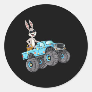 Osterkaninchen Reitmonster Truck Fun Boys Girls Runder Aufkleber