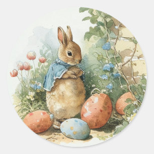 Osterkaninchen Runder Aufkleber
