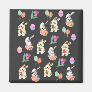Osterkaninchen und -eier magnet