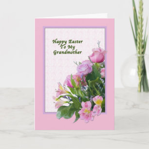 Osterkarte der Großmutter mit Frühlingsblumen Feiertagskarte
