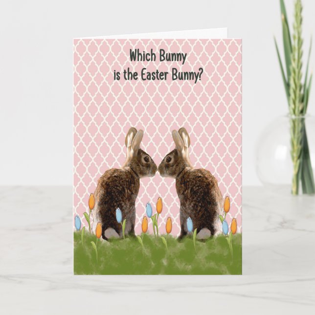 Osterkarte für das Kind, die Sonne ist Osterhase Karte (Vorderseite)