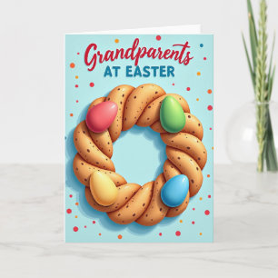 Osterkarte für Großeltern mit Kranz Karte