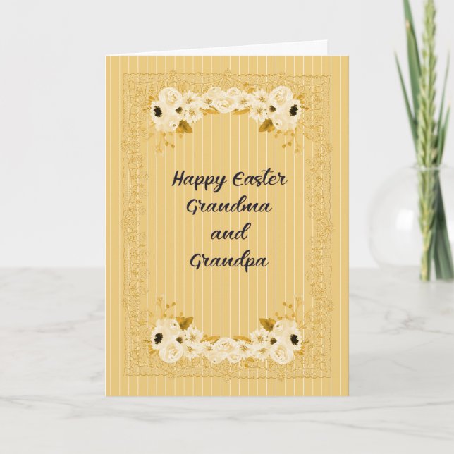 Osterkarte für Oma & Opa Gold farbig Karte (Vorderseite)