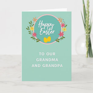 Osterkarte für Oma und Opa mit Blumenmotiv Karte