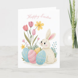 Osterkarte - Kaninchen und EierIllustration Feiertagskarte