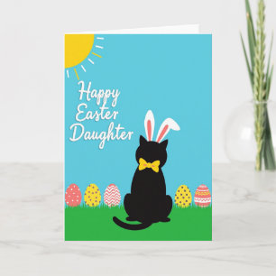 Osterkarte mit Hasen-Katzen-Muster Karte