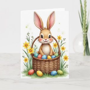 Osterkarte mit Hasenkorb Frühling Karte