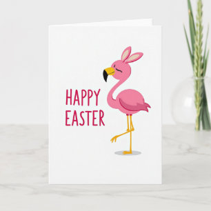 Osterkarte mit rosa Frühlingsvogel Karte