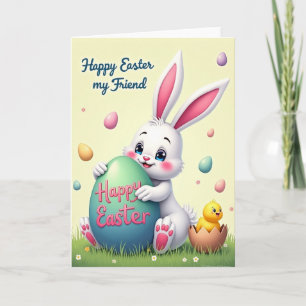 Osterkarte mit Teal-Ovoiden der Lagomorpha Karte