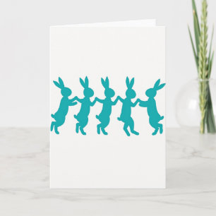 Osterkarte Teal Bunny Friends Fun Time Karte