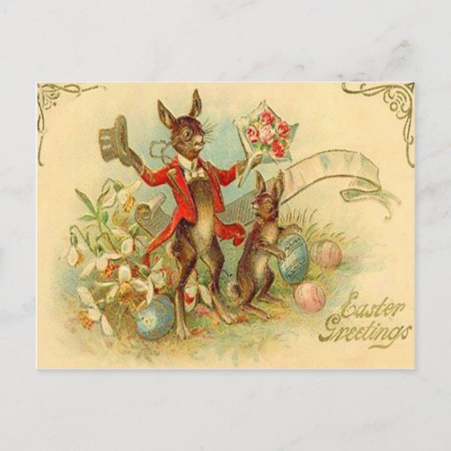 Osterkarte Vintag Feiertagspostkarte (Vorderseite)