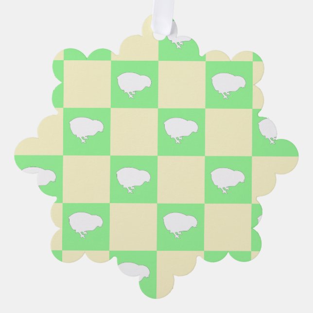 Osterkarton-Muster mit Motiv für Weißkick Ornament Karte (Vorderseite)