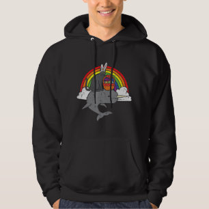 Osterkatze auf Narwhal Rainbow Boys Gir Hoodie