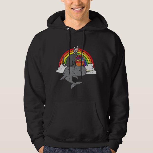 Osterkatze auf Narwhal Rainbow Boys Gir Hoodie (Vorderseite)
