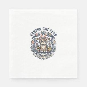 Osterkatze Katze Grafik T-Shirt Kunst - Osterkatze Serviette
