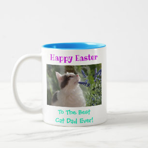 Osterkatze Vater Weltbestes Pet-Foto Zweifarbige Tasse