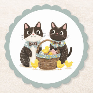 Osterkatzen Osterkörbe Kindermädchen Untersetzer
