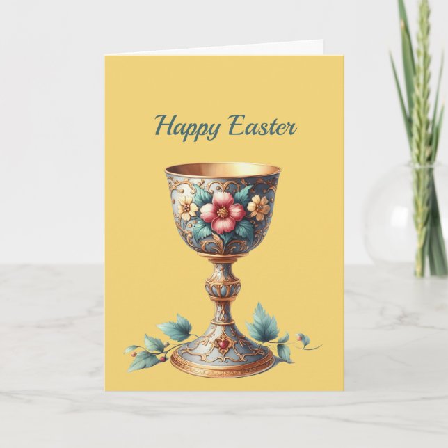 Osterkhalice Cup Blumenbild Feiertagskarte (Vorderseite)