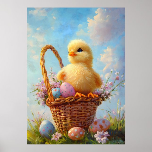 Osterkichtenkörbe Eiermalerei Poster (Vorne)
