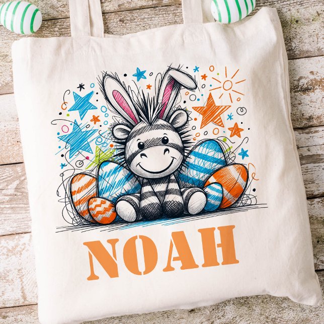 Osterkids Name Boys Bunny Zebra Tragetasche (Boys Easter Tote)