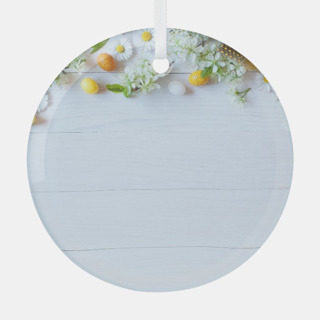 Osterkirschmuck: Gelbe Eier. Ornament Aus Glas (Vorderseite)