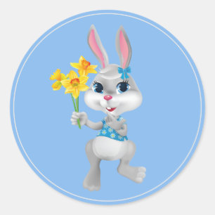 Osterkleber-Bunny Runder Aufkleber