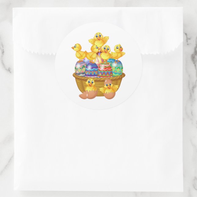 Osterkleber Runder Aufkleber (Tasche)