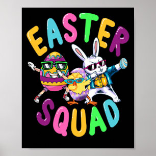 Osterkolade Bunny Chick Dabbing Farbiges Ei Poster