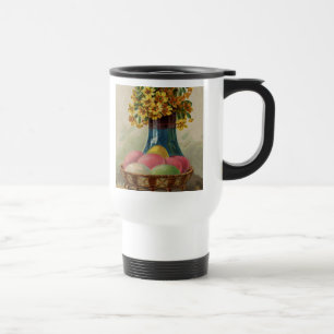 Osterkorb Eier Blumen Antik Reisebecher