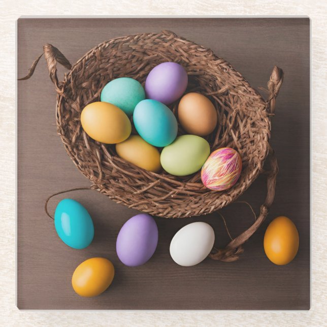 Osterkorb Glasuntersetzer (Vorderseite)