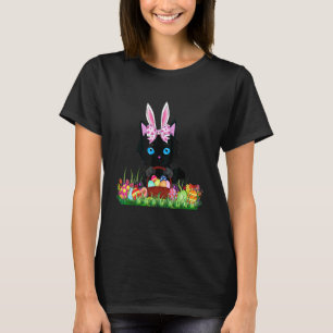 Osterkorb-Outfit Frauen Schwarze Katze Bunny Girl T-Shirt