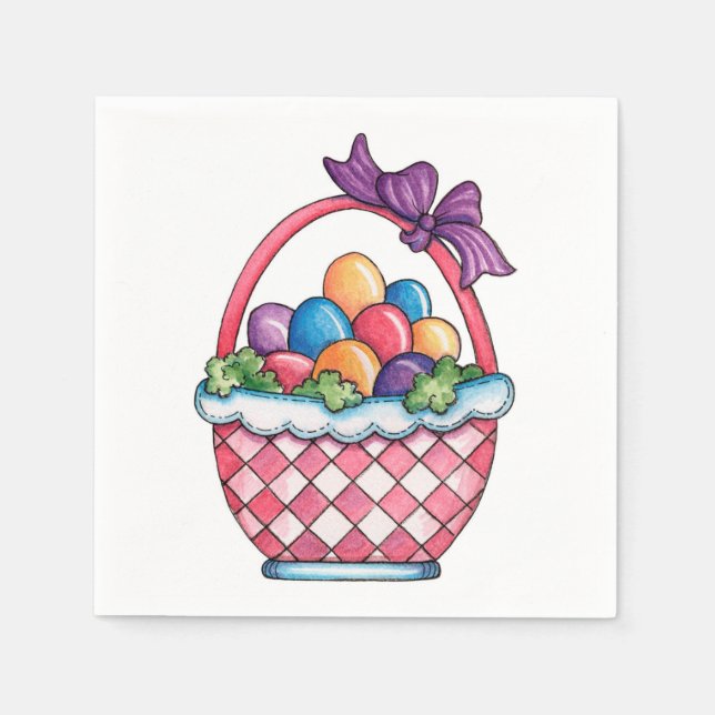 Osterkorb - Papier Napkins Serviette (Vorderseite)