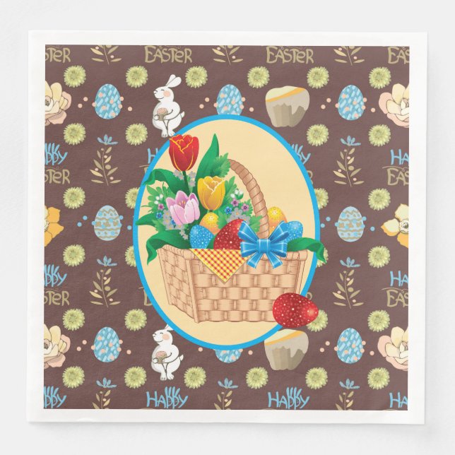 Osterkorb Serviette (Vorderseite)