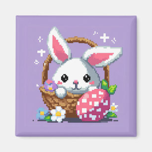 Osterkorb Sonnige 8 Bit Pixel Kunst Magnet
