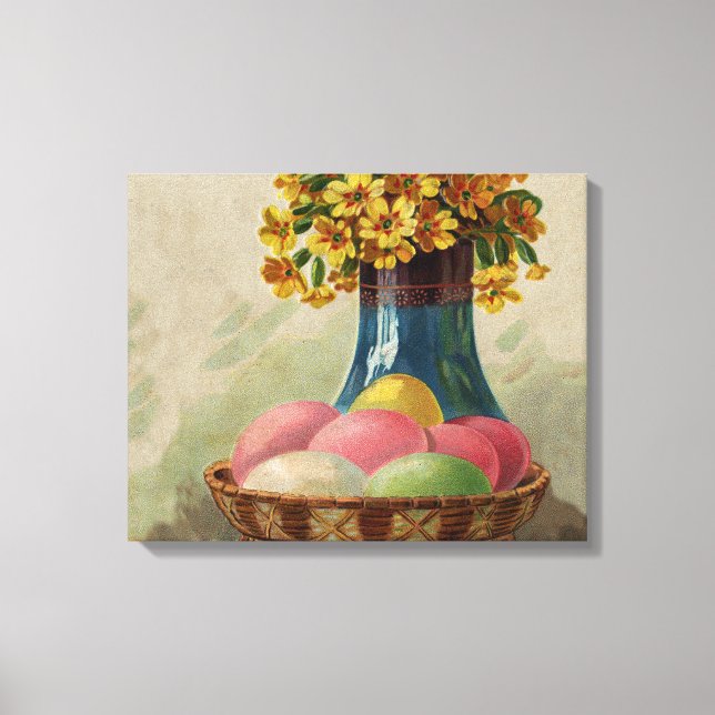 Osterkörbchen Blume Antike Leinwanddruck (Vorderseite)