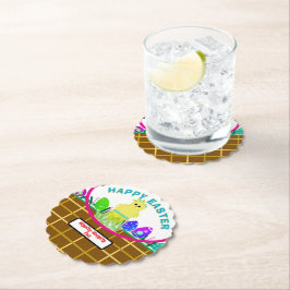 Osterkörbchen Gelbes Kicheneier Untersetzer