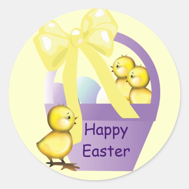 Osterkörbchen Kleinsticker Runder Aufkleber (Vorderseite)