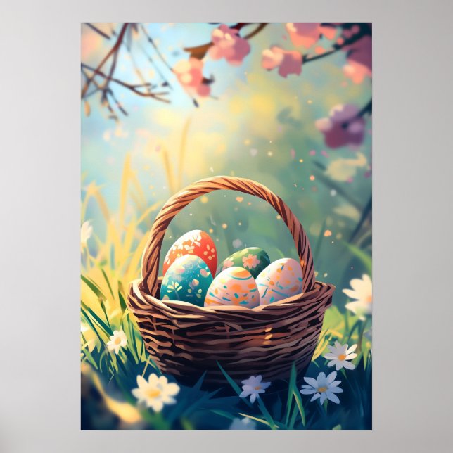 Osterkörbe Frühlingseier Poster (Vorne)