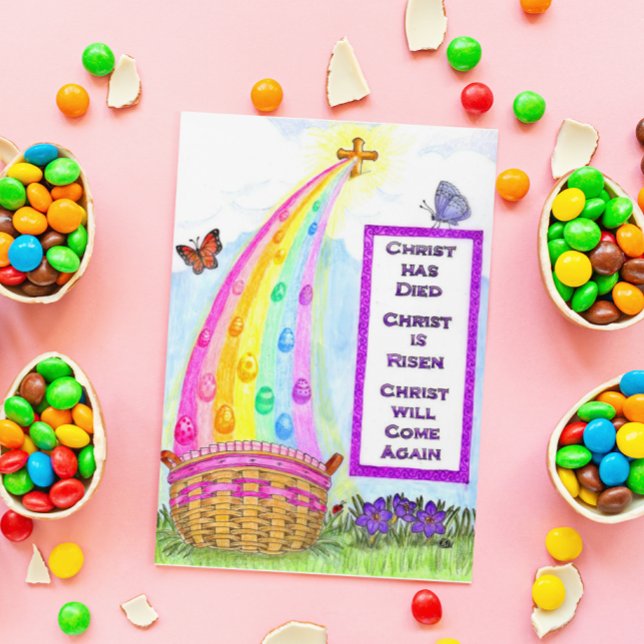 Osterkörbe-Regenbogenkarte Feiertagskarte (Von Creator hochgeladen)