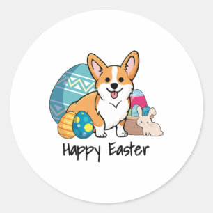 Osterkorgi Dog Happy Oaster Runder Aufkleber