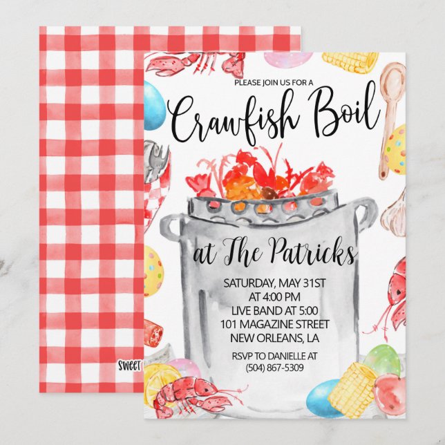 Osterkrabbe Einladung (Vorne/Hinten)